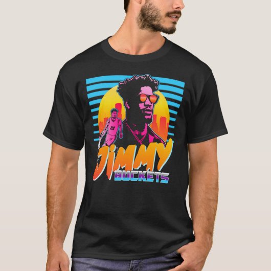 Jimmy Buckets Miami Outrun Style Grafik Essential T-Shirt (Vorderseite)