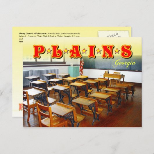 Jimmy Carters altes Klassenzimmer, Plains, Georgia Postkarte (Vorne/Hinten)