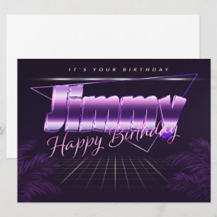 Jimmy Name Vorname lila retro Karte Geburtstag