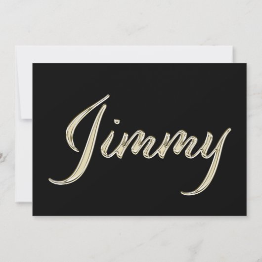 Jimmy Name white gold Handwriting Karte (Vorderseite)