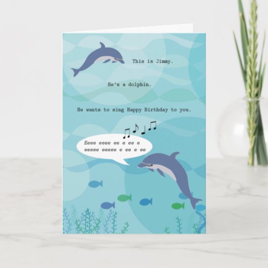 Jimmy the Dolphin Birthday Card Karte (Vorderseite)