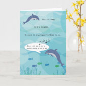 Jimmy the Dolphin Birthday Card Karte (Gelbe Blume)