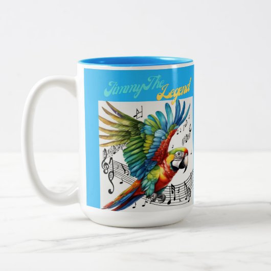 Jimmy The Legend Coffee Tasse, Parrot Cup, Music Zweifarbige Tasse (Links)