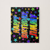 "JIMMY" Vorname, Spaß "GLÜCKLICHER GEBURTSTAG" Puzzle (Vertikal)