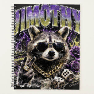 Jimothy Cool Waschbär Urban Streetwear Planer