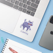 Jimothy, der legendäre Waschbär Aufkleber (Laptop mit iPhone)