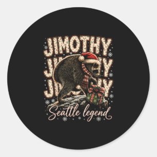 Jimothy Seattle-Legende Waschbär Weihnachten Santa Runder Aufkleber