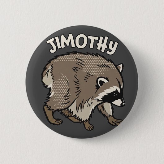 Jimothy Waschbär Comic Style Tier Button (Vorderseite)