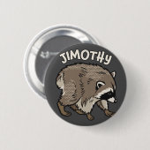 Jimothy Waschbär Comic Style Tier Button (Vorne & Hinten)
