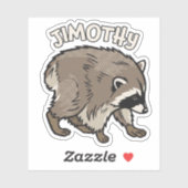 Jimothy Waschbär im Comic-Stil Tier Aufkleber (Blatt)