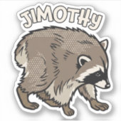 Jimothy Waschbär im Comic-Stil Tier Aufkleber (Vorderseite)