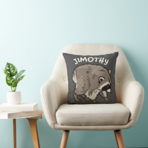 Jimothy Waschbär im Comic-Stil Tier Kissen