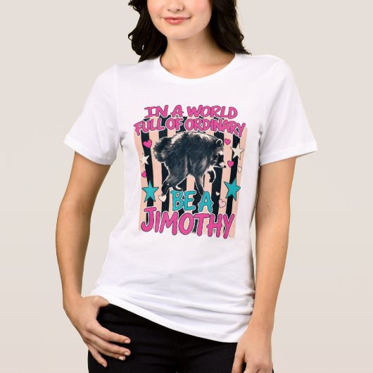 Jimothy Waschbär Tri-Blend Shirt (Vorderseite)
