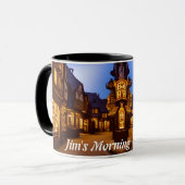 JIm's Personalisiert anpassbares Koffein am Morgen Tasse (Vorderseite Links)