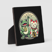 Jin Chan und Maneki Neko - Glück und Wohlstand Fotoplatte (Vorderseite)