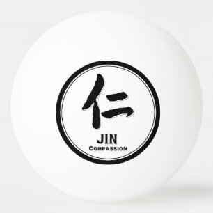 JIN Mitgefühl bushido Tusamurai Kanji Tattoo Tischtennisball