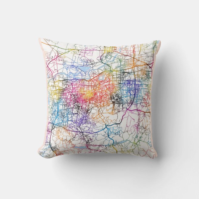 Jinan China City Map Kissen (Vorderseite)