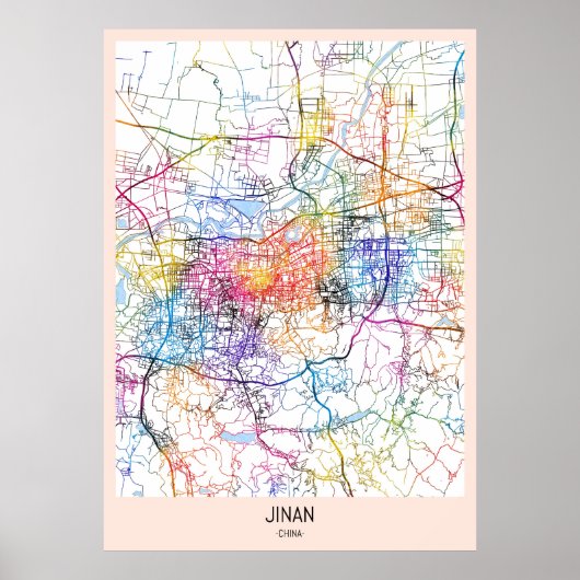 Jinan China City Map Poster (Vorne)