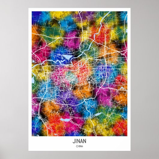 Jinan China City Map Poster (Vorne)