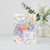 Jinan China City Map Postkarte (Stehend Vorderseite)