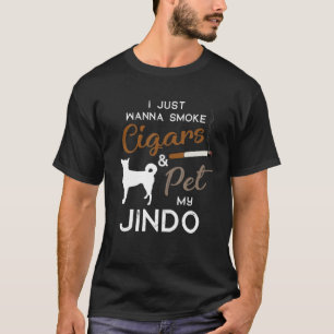 Jindo Dog Cigar Lover Eigentümer Weihnachten Gebur T-Shirt