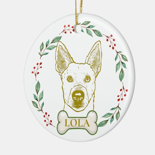 Jindo Dog Personalisiert Hand Zeichnend Keramik Ornament (Links)