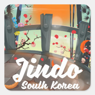 Jindo South korea Quadratischer Aufkleber