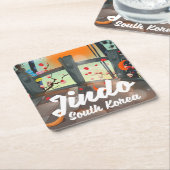 Jindo South korea Rechteckiger Pappuntersetzer (angewinkelt)