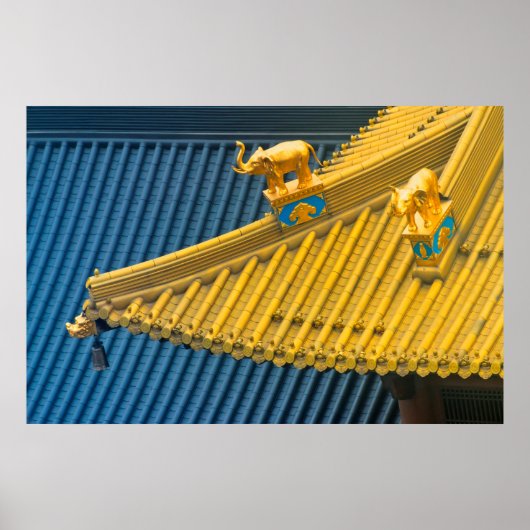 Jing'an Temple | Architekturdetails Poster (Vorne)