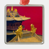 Jing'an Temple, Shanghai, China Ornament Aus Metall (Vorne)
