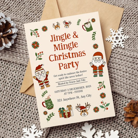Jingel und Mingel Weihnachts-Party Einladung