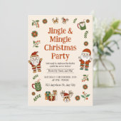 Jingel und Mingel Weihnachts-Party Einladung (Stehend Vorderseite)
