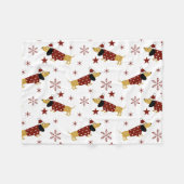 Jingle All the Dackel Way Fleecedecke (Vorderseite (Horizontal))