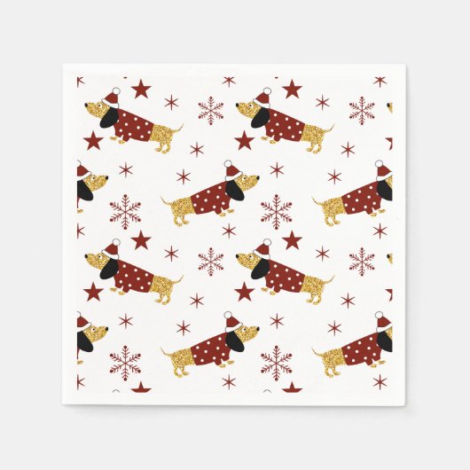 Jingle All the Dackel Way Serviette (Vorderseite)