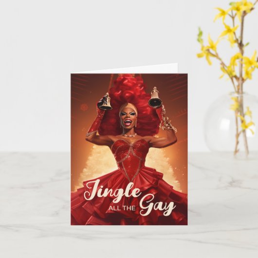 Jingle All the Gay! Ho Ho Ho! Karte (Gelbe Blume)