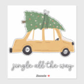 Jingle All The Way Car und Weihnachtsbaumurlaub Aufkleber (Blatt)
