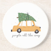 Jingle All The Way Car und Weihnachtsbaumurlaub Getränkeuntersetzer (Vorne)