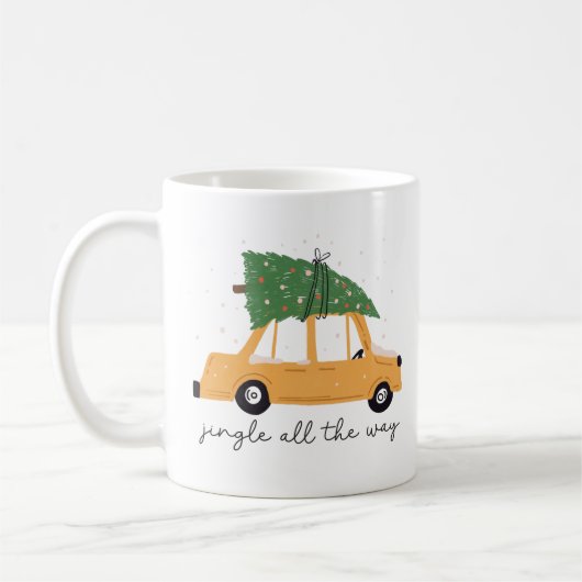 Jingle All The Way Car und Weihnachtsbaumurlaub Kaffeetasse (Links)