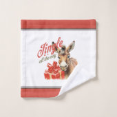 Jingle All the Way Christmas Farm Donkey Badhandtuch Set (Waschlappen)