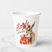 Jingle All the way Christmas Farm Donkey Pappbecher (Rückseite)