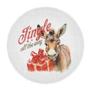 Jingle All the way Christmas Farm Donkey Schneidebrett