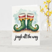 Jingle All The Way Elf Boots Card Karte (Gelbe Blume)