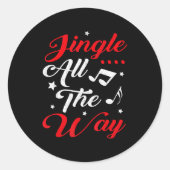 Jingle All The Way Festive Christmas Runder Aufkleber (Vorderseite)