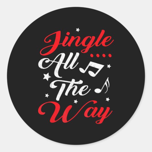Jingle All The Way Festive Christmas Runder Aufkleber (Vorderseite)