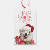 Jingle All the Way Great Pyrenees Dog Christmas Geschenkanhänger (Vorderseite)