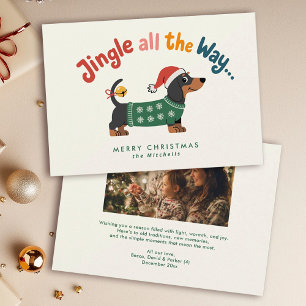 Jingle All the Way – Hundepullover Familienfoto Feiertagskarte