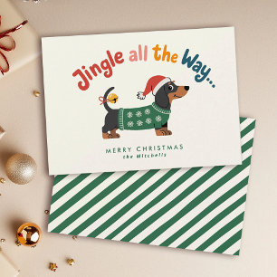 Jingle All the Way – Hundepullover Lustiges Nicht- Feiertagskarte