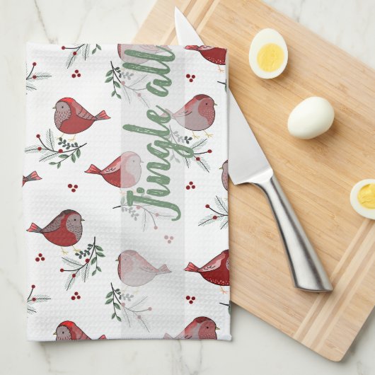 Jingle all the way - Kitchen Tea Towel Geschirrtuch (Viertel Falte)