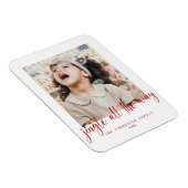 Jingle All The Way Red Script Foto Holiday Card Magnet (Rechte Seite)