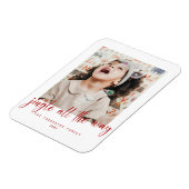Jingle All The Way Red Script Foto Holiday Card Magnet (Linke Seite)